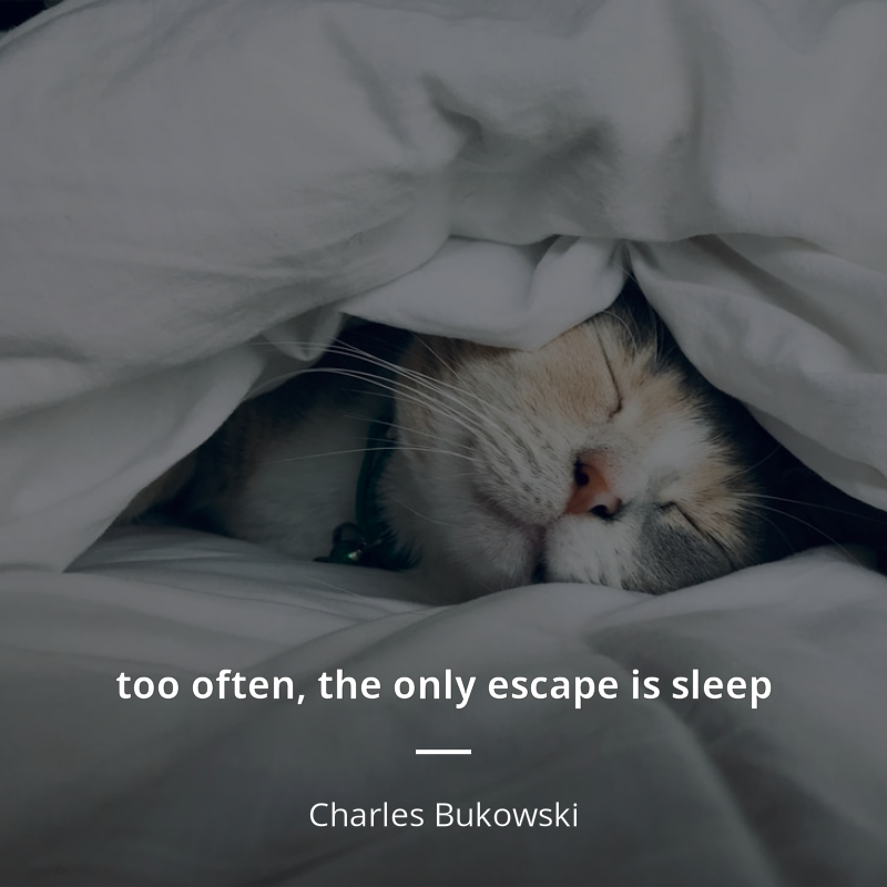 Charles Bukowski frase: “too often, the only escape is sleep”