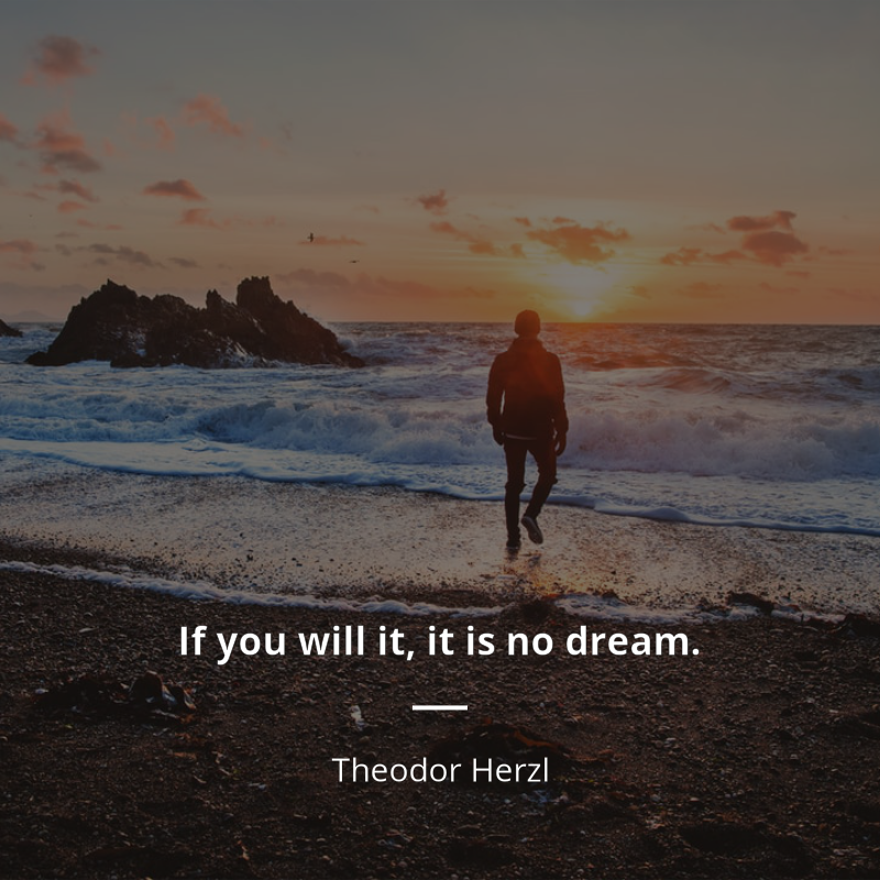 Theodor Herzl frase: “If you will it, it is no dream.”